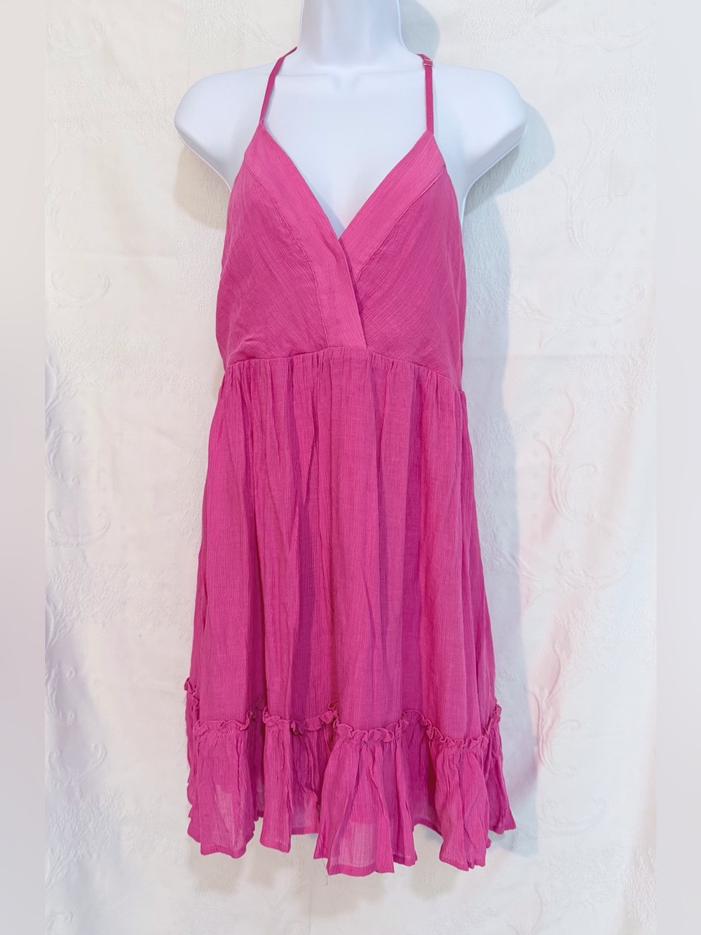 New In Hot Pink Spaghetti Strap Mini Dress D0064